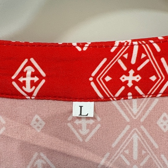 Red Patterned Women's Top - Picture 4 of 9